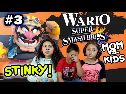 MOM vs. KIDS - Super Smash Bros 4 Wii U - SO STINKY! w/ Wario Foe Battle (Part 3) FACE CAM