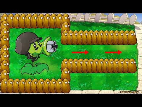 99 Gatling Pea vs Tall Nut vs 999 GiGa GarGantuar - Plants vs Zombies Hack