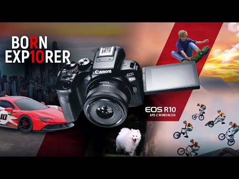 كاميرا Canon EOS R10 مع عدسة RF-S 18-45 مم IS STM (5331C010AA)، كاميرا ميرورلس قوية تتميز بتركيز تلقائي سريع، جودة صور عالية، تصوير فيديو 4K، وعدسة زوم متعددة الاستخدام مناسبة للتصوير وصناعة المحتوى video