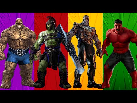 SUPERHERO DANCE BATTLE | Thing vs Hulk vs Thanos vs Red Hulk