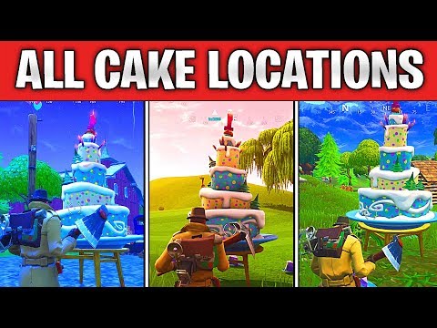 Fortnite BIRTHDAY CAKE LOCATIONS GUIDE! Dance In Front Of Different Birthday Cakes (All Cakes)
