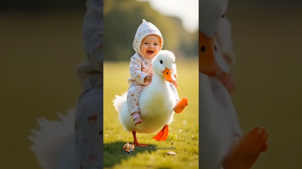 Cute Baby And Duk 🥭🥭