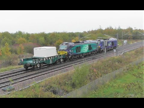Class 68s No  68006 & 68001 on 6E44 Nuclear Flasks   23rd Oct 20