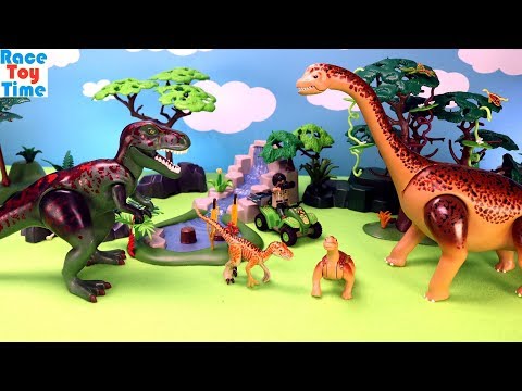 Playmobil Dinos Tyrannosaurus with Explorer and Brachiosaurus Playset - Fun Toys For Kids