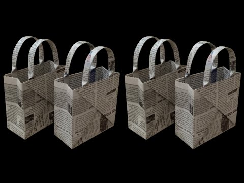 Newspaper Bag | How To Make A Paper Bag | Paper Bag | Newspaper Craft 