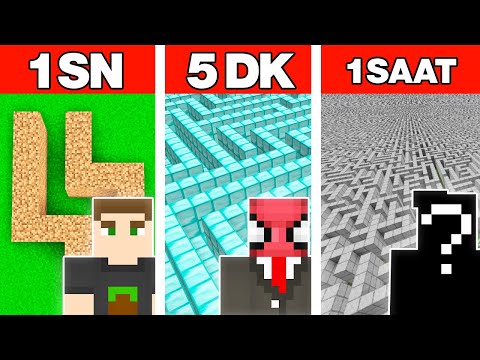 10 SANİYELİK LABİRENT VS 1 SAATLİK LABİRENT - Minecraft