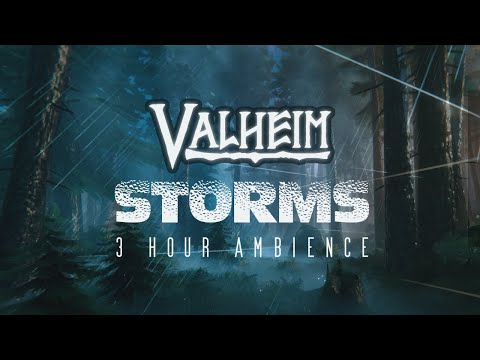 Valheim | Dark Forest Storms | 3 Hour | Heavy Thunderstorm Ambience