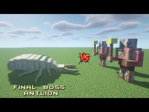 2  Mutant  Pigmans  VS.  Final  Boss  Ant  Lion  Giant  in  Minecraft / mob battle  #minecraft