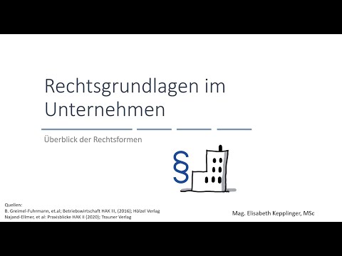 Überblick Rechtsformen von Unternehmen