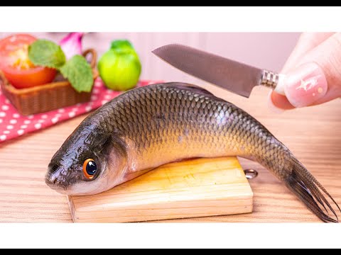 Yummy Miniature Blooming Fish Fried Recipe 🐠 Cooking Mini Food In Miniature Kitchen