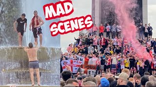 Sunderland Takeover Trafalgar Square In Amazing Mad Scenes | Police | Flares | Fireworks |