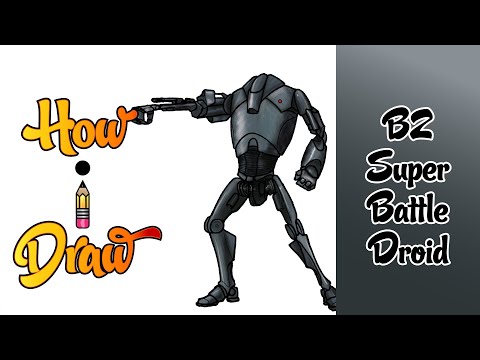 How I Draw a B2 SUPER BATTLE DROID from STAR WARS the CLONE WARS * how to draw a super battle droid