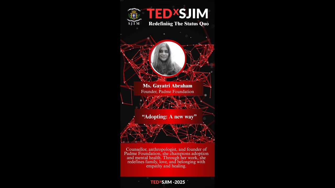 Gayatri Abraham speaking at TEDxSJIM
