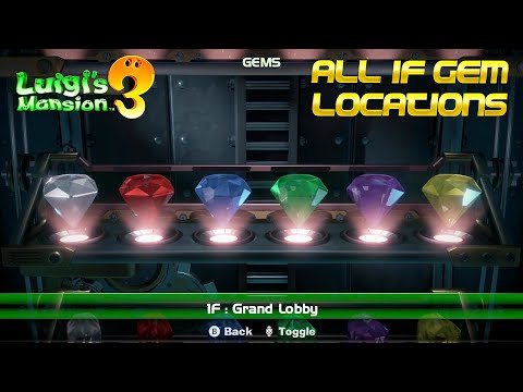 Luigi's Mansion 3 - All 1F Gem Locations - Grand Lobby - All Gems