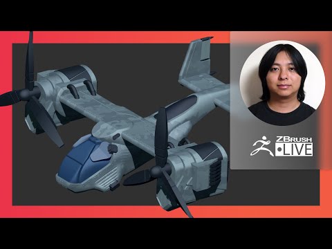 ZBrush 2021.7 Premiere Week - LIVE Look Into the New Version! SF Aircraft Model - Daisuke Narukawa