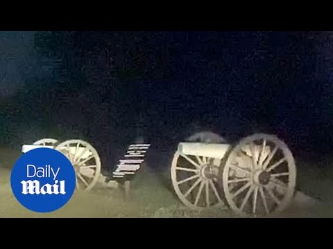 Spooky moment ghosts appear to run across Gettysburg field