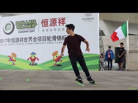 2017 Roller Games，Junior Men Classic Slalom 7th，Degli Agostini Lorenzo 青男花桩 7th Lorenzo 意大利