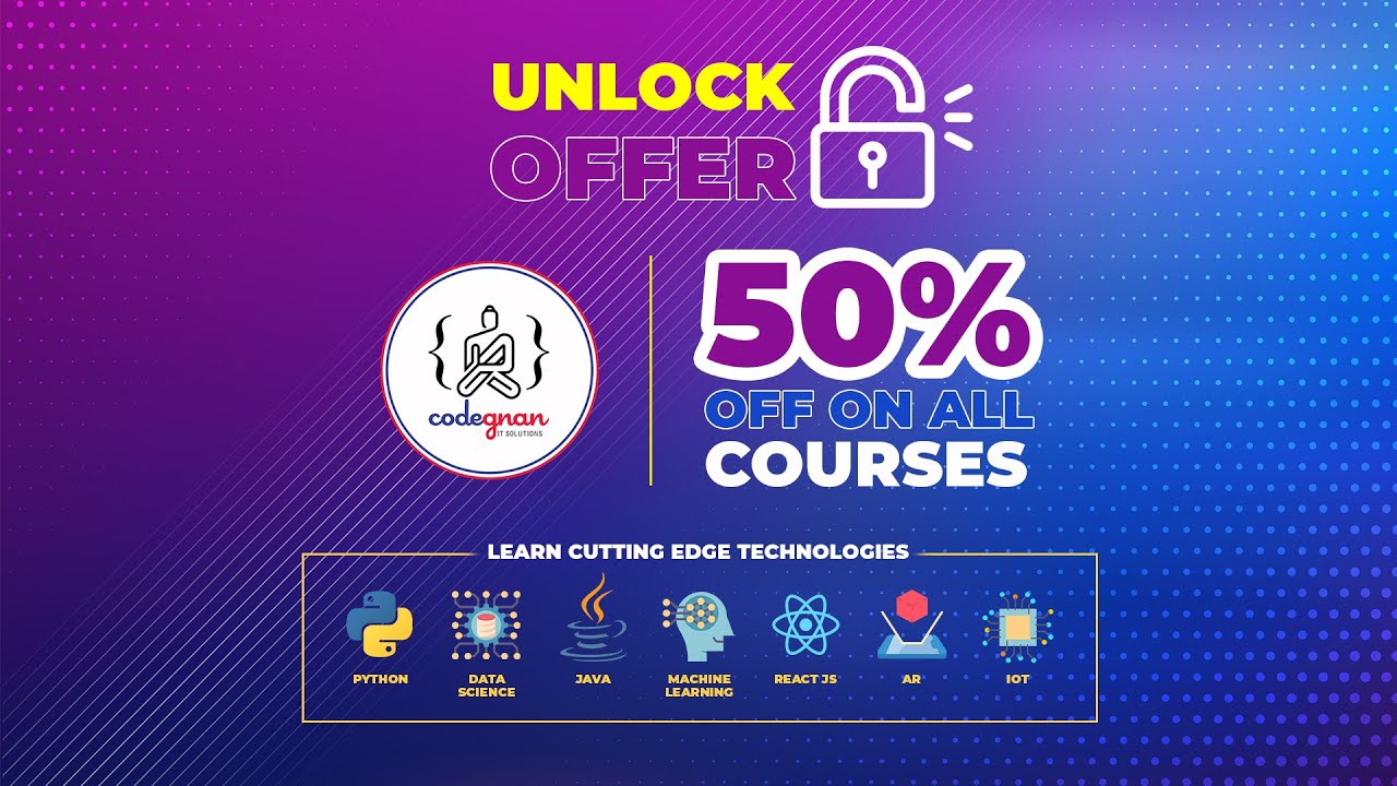 50% Off on Python, Data Science, Machine Learning, etc. | From Nov 2nd | Codegnan