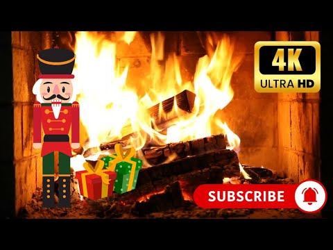 ☆ NO ADS ☆ 4k Crackling Christmas Fireplace 🔥 Tchaikovsky's The Nutcracker Piano Music Ambience 🎄🩰