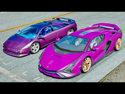 Lamborghini Sian vs Lamborghini Diablo at Mugello