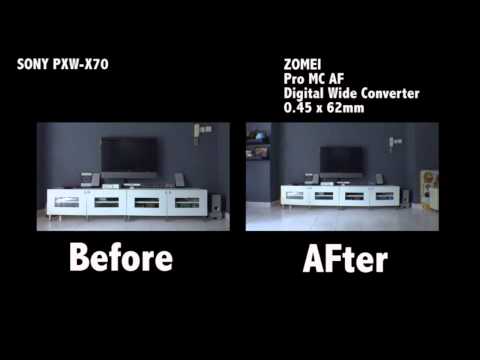 Sony PXW X70 with ZOMEI Pro MC AF Digital Wide Converter 0.45x62mm
