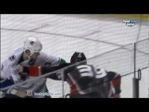 Kevin Bieksa vs Matt Beleskey Jan 25, 2013