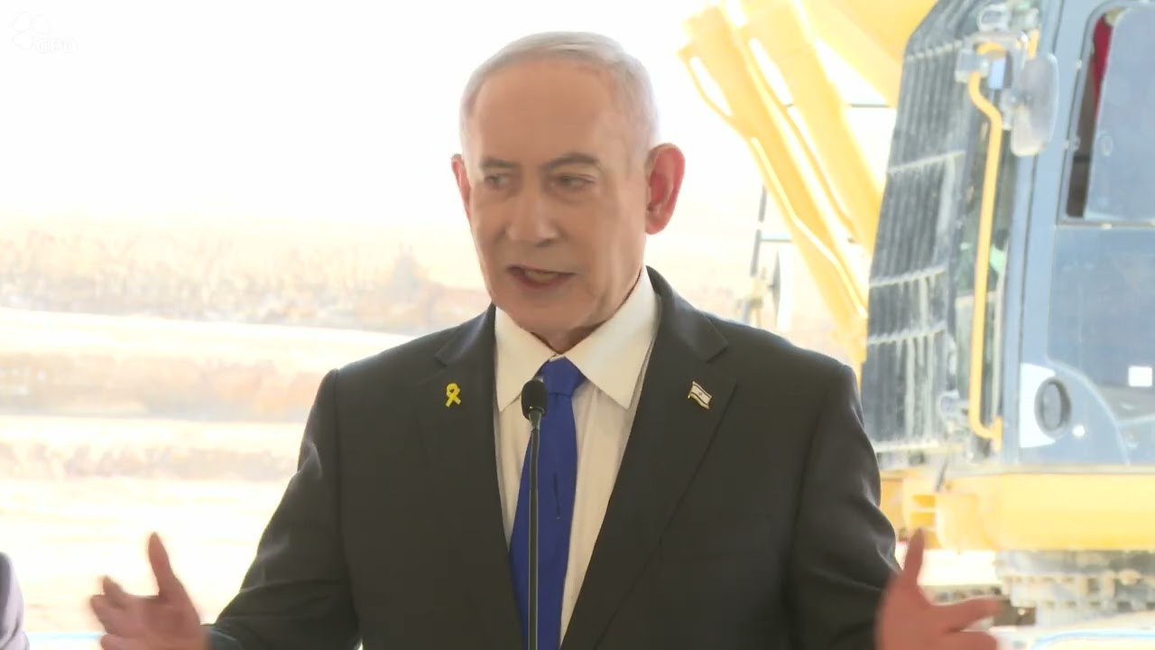 ראש הממשלה נתניהו בטקס הנחת אבן פינה לשכונה על שמו של יוני נתניהו ז״ל בדימונה