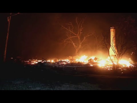 Watch: Homes Completely Destroyed By Overnight Wildfire In Texas