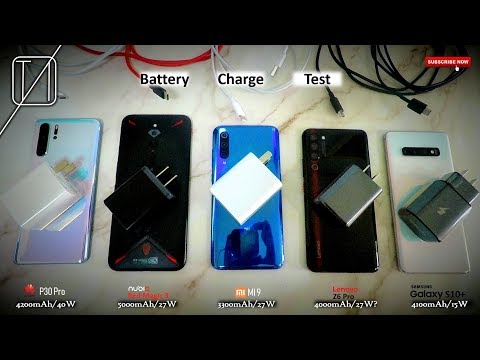 Lenovo Z6 Pro vs Nubia Red Magic 3 vs Mi 9 vs P30 Pro vs S10+ Charging Speed Test