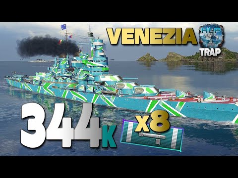 Cruiser Venezia: Flank hero, 344k damage - World of Warships