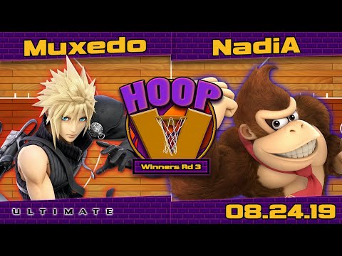 Muxedo (Cloud, Diddy) vs. NadiA (DK, Pikachu) - Winners Rd 3 - Hoop V