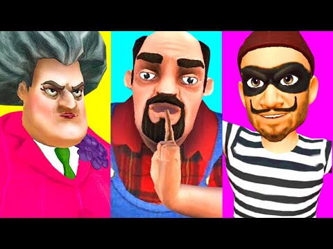 Scary Teacher 3D VS Robbery Clash Thief Pranks VS Scary Stranger 3D  - Android & iOS