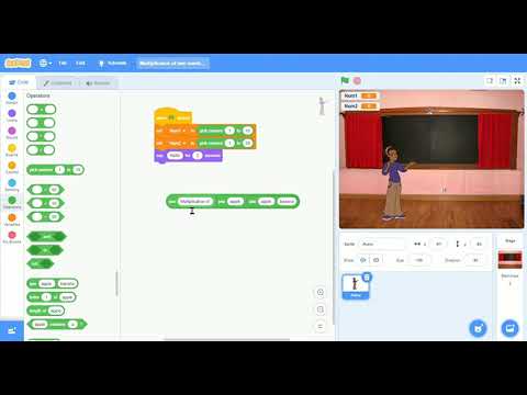 Multiplication of two numbers using Scratch