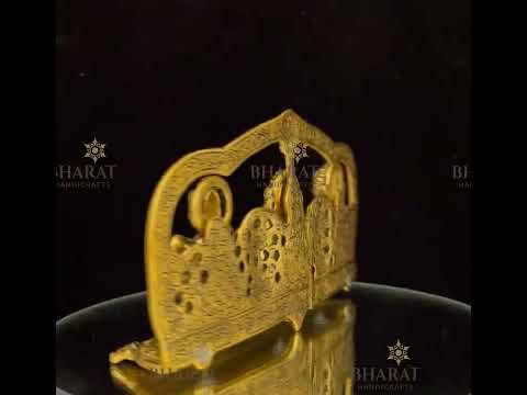 Gold Plated Laxmi Ganesha Saraswati Frame