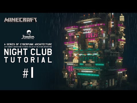 [Minecraft tutorial] A Real Architect Builds a Base in Minecraft /  Cyberpunk Night club #113