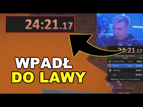 MANDZIO WPADA DO LAWY PODCZAS DOBREGO RUNA - MINECRAFT SPEEDRUN - MANDZIO SHOTY