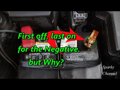 Part of a video titled Negative Battery Cable First Off, Last On, but Why? - YouTube