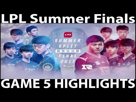 RNG vs EDG Finals Game 5 Highlights LPL Summer Split | Royal Never Give Up vs  Edward Gaming