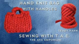 Tube Yarn Hand Knit Bag with Handles