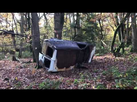 Abandoned van found in woods