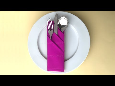 Servietten falten: Bestecktasche falten - Tischdeko selber machen. z.B. Hochzeit