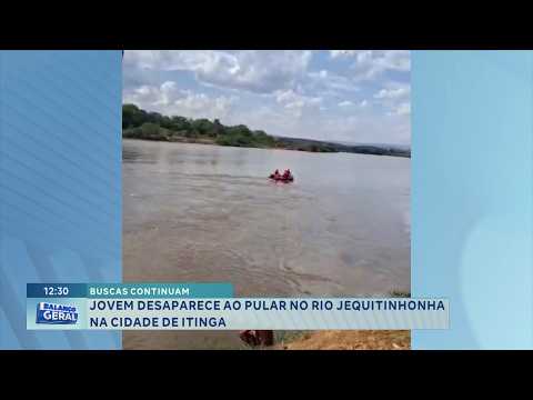 Buscas continuam: Jovem desaparece após pular no Rio Jequitinhonha, em Itinga.