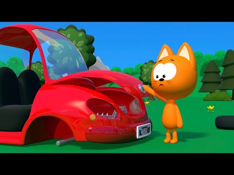 Huevos de colores rompieron el auto | Juegos infantiles y dibujos animados | El gatito Koté