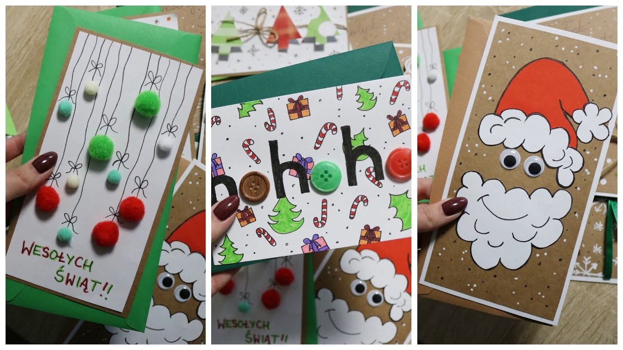 Ręcznie robione kartki z okazji Bożego Narodzenia | Christmas cards DIY tutorial