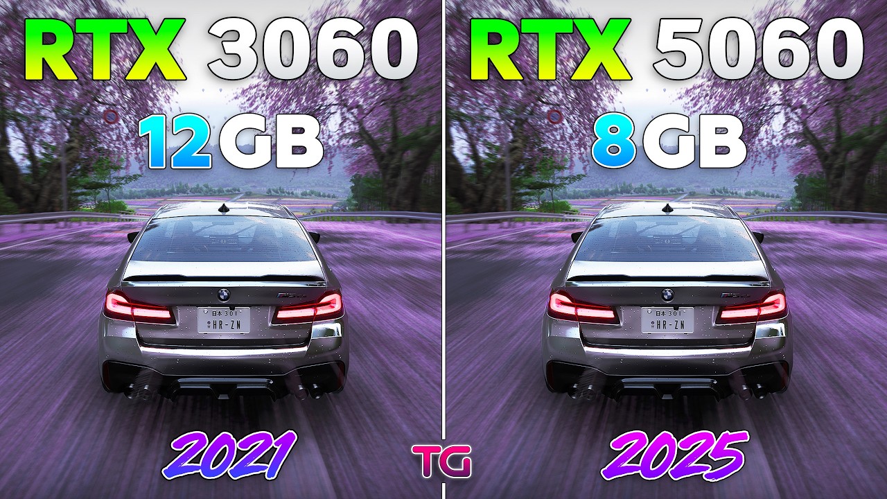 RTX 3060 12GB vs RTX 5060 8GB - Test in 10 Games 2026 | 1440p