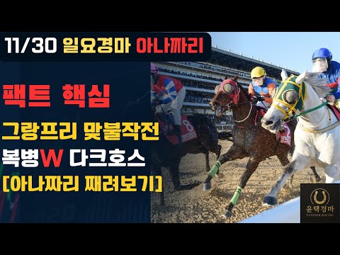 11/30 일요-윤택-경마 아나짜리 그랑프리 열리는날,붙어보자
