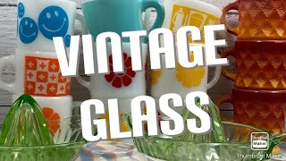 I Find a Forgotten Stash of Vintage Fire King Milk Glass Mugs, Uranium Glass & MCM Kitchenware