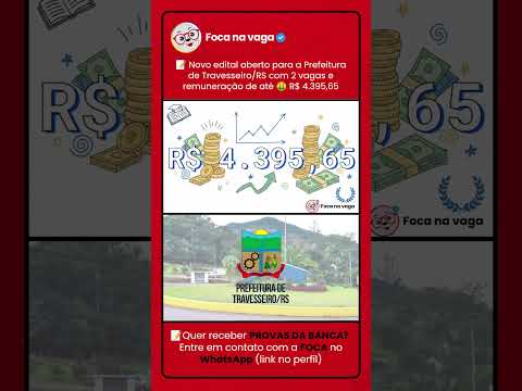 PREFEITURA DE TRAVESSEIRO/RS: EDITAL PUBLICADO!