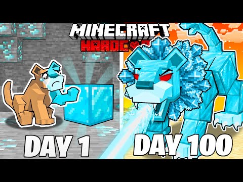 Fozo - I Survived 100 Days as a DIAMOND LION in HARDCORE Minecraft