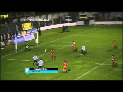 Gol de Telechea. Santamarina 1 - Boca Unidos 0. Fecha 24. Primera B Nacional 2015. FPT.